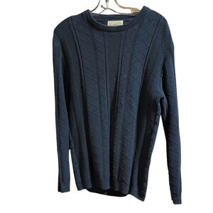 Arnold Palmer Men’s Navy Blue Knit Sweater Long Sleeve Crewneck Classic Golf